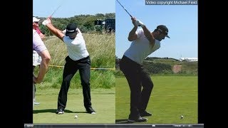 Jon Rahm golf swing  Long Iron faceon amp downtheline July 2017 [upl. by Nomled]