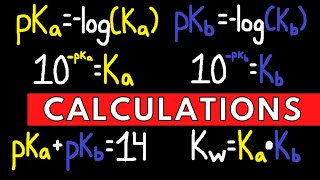 pKa pKb Ka and Kb Calculations Acids and Bases Chemistry Practice Problems [upl. by Cullie790]