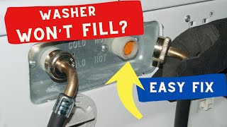 🌎 Washing Machine Wont Fill  Easy DIY  Quick Fix [upl. by Allerim]