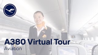 Aviation – Virtual Tour of the Airbus A380  Lufthansa [upl. by Simetra]