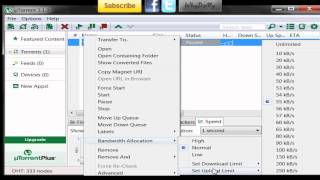 How to Limit Download and Upload speed on uTorrent  Make Downloads Faster or Slower [upl. by Nimra]