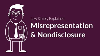 Misrepresentation and Nondisclosure  Contracts  Defenses amp Excuses [upl. by Marika]