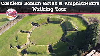 CAERLEON ROMAN BATHS amp AMPHITHEATRE WALES  Walking Tour  Pinned on Places [upl. by Anabahs]