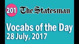 The Statesman Vocabulary 28 July 2017  Learn 10 New Words with Tricks  Day201 [upl. by Gabriele]