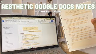 HOW TO MAKE AESTHETIC NOTES ON GOOGLE DOCS I Digital notetaking using google docs  free template [upl. by Odrahcir]