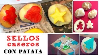 SELLOS caseros con patata  MANUALIDADES infantiles [upl. by Dagney]