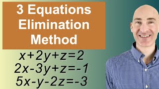 Solving Systems of 3 Equations Elimination [upl. by Lesiram]