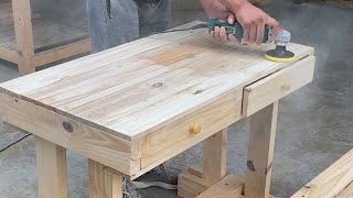 Amazing Ideas For Wood Pallet Recycling  How To Build A Student Desk From Wooden Pallets [upl. by Naujuj]