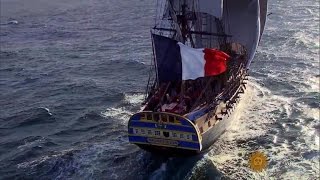 French warship replica sets sail for America [upl. by Noni]