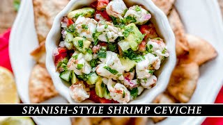 One of the BESTTASTING Ceviche Recipes  SpanishStyle Shrimp Ceviche [upl. by Dorolisa]