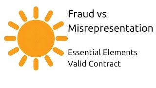 Fraud vs Misrepresentation  Other Essential Elements of a Valid Contract  CA CPT  CS amp CMA [upl. by Nava]