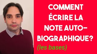 Comment écrire une note autobiographique [upl. by Evan]