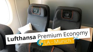 REVIEW Lufthansa Premium Economy A380 from Los Angeles to Munich [upl. by Sayed]