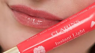 Clarins Instant Light Natural Lip Perfector Wear Test  Lipstick A Day [upl. by Ashia98]